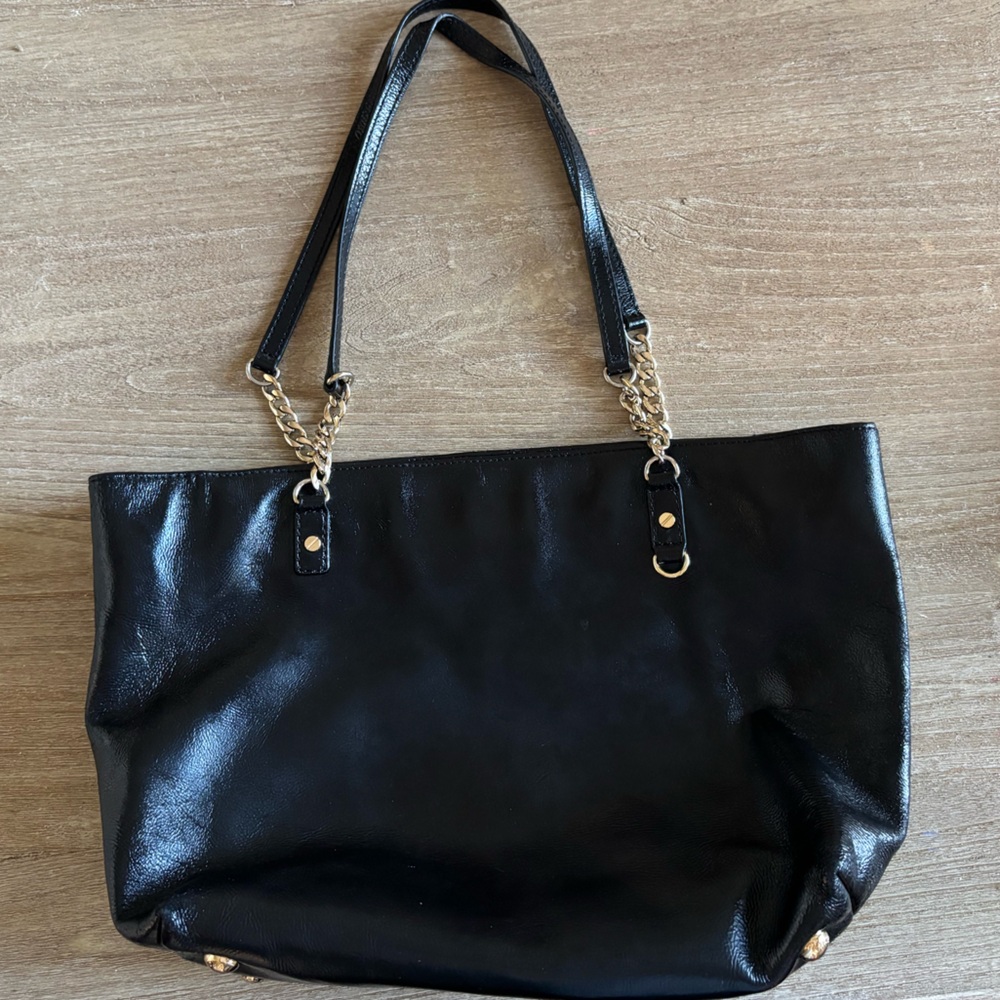 Michael Kors Black Leather Tote Bag